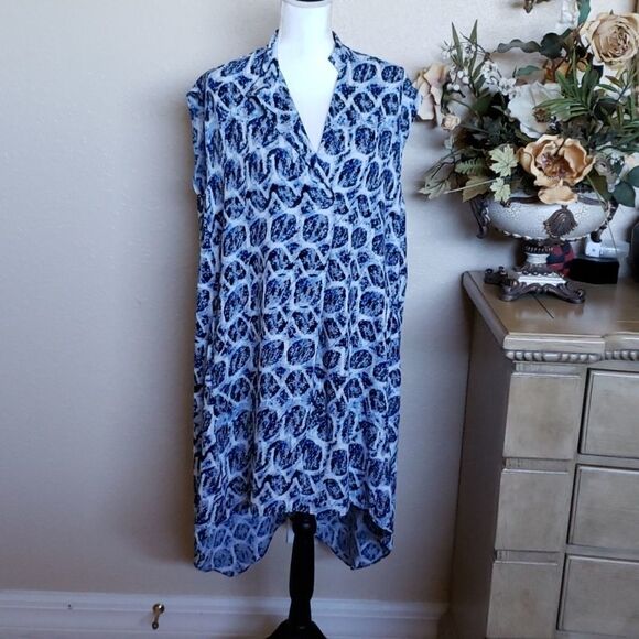 Rachel Roy Dress Blue White Shift - Picture 2 of 14